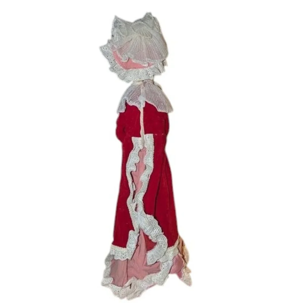 Vintage Victorian Elegant Lady Dickens Christmas Carol Porcelain Tree Topper